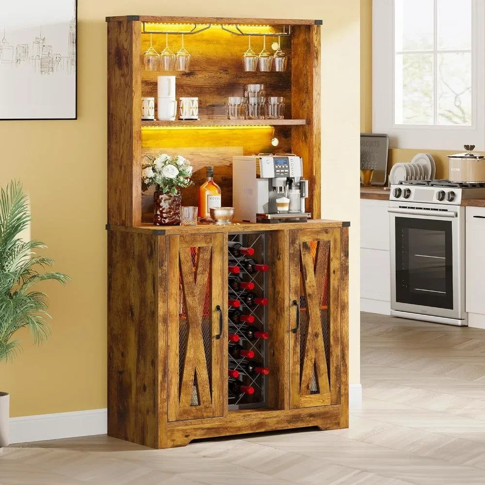 Bar Cabinet with LED Lights, 65''