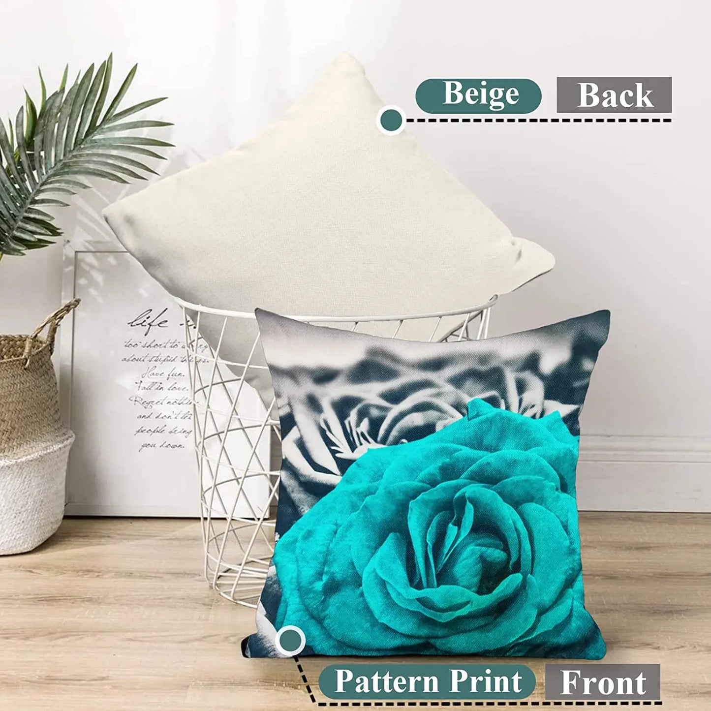 Teal Throw Pillows Covers for Couch 18x18 Set of 4