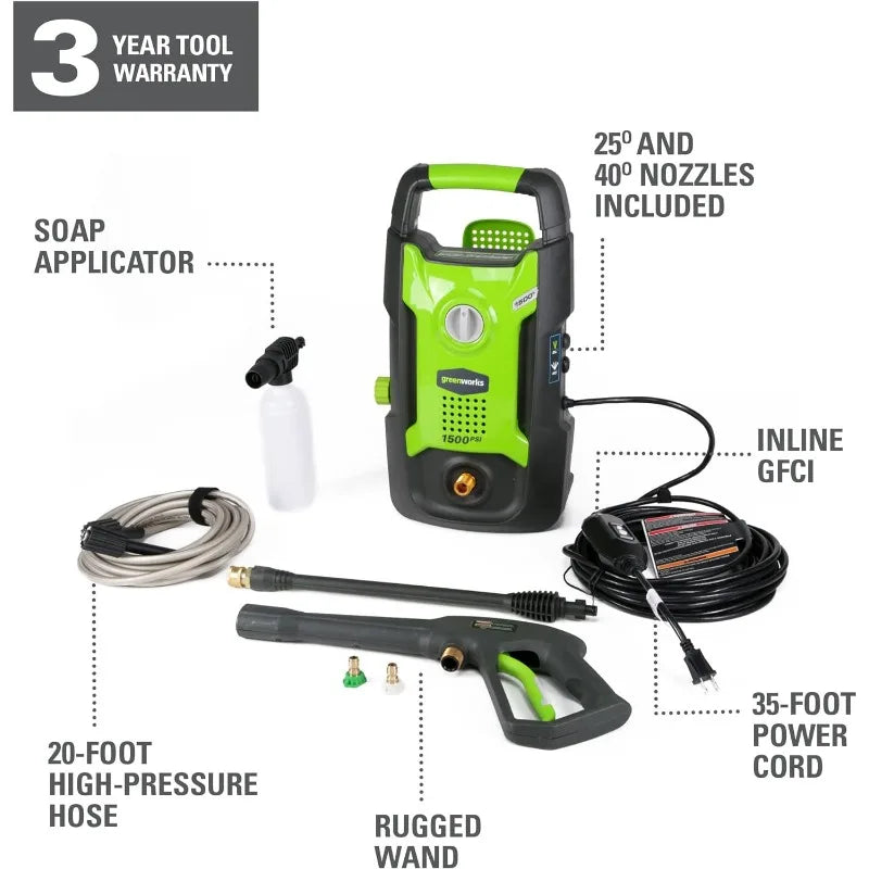 Greenworks 1500 PSI 1.2 GPM Pressure Washer