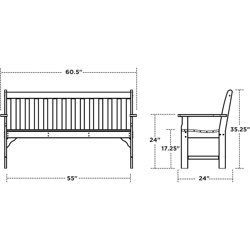 Vineyard 60"  Outside Benches Mahogany