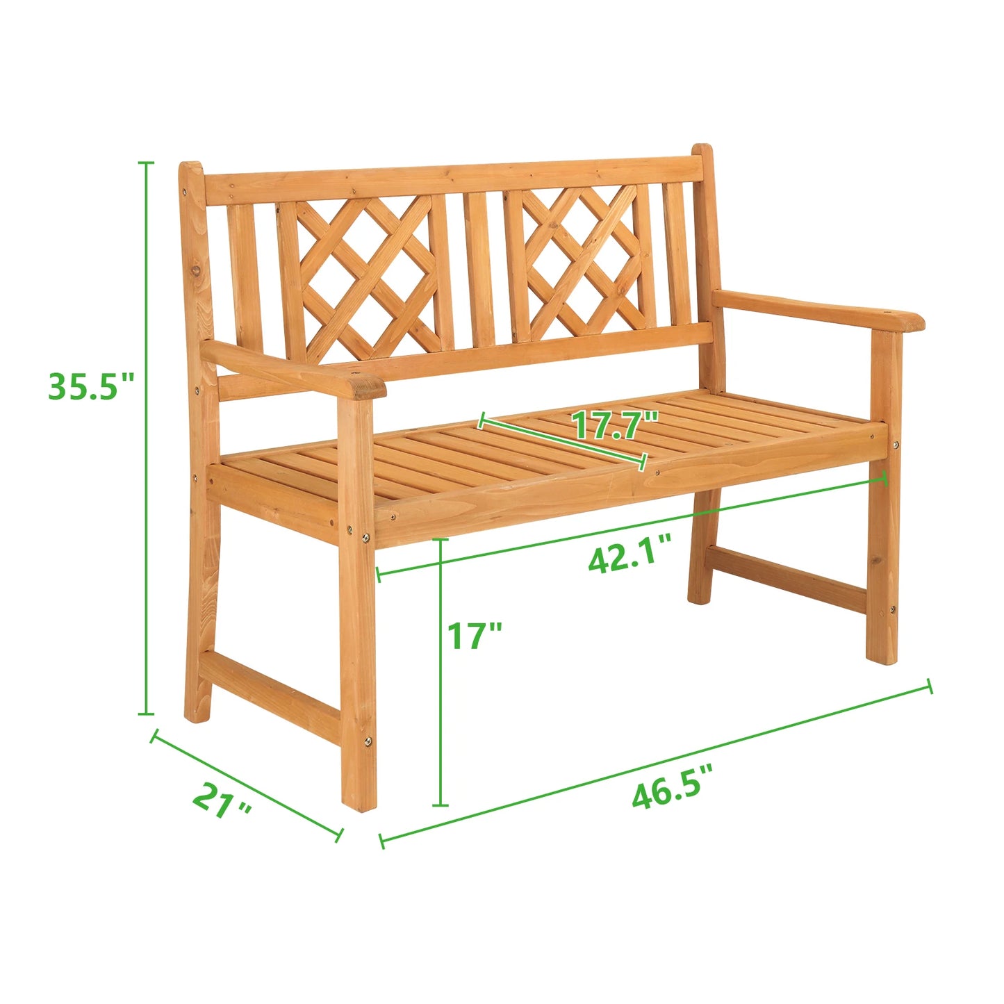 118*56.5*90cm Outdoor Garden Bench Burlywood