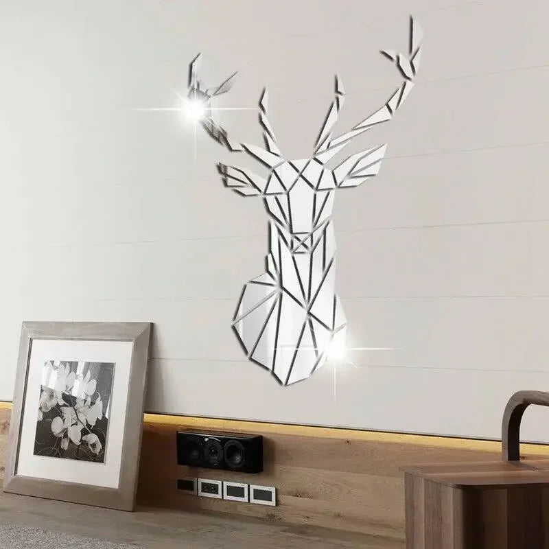 3D Mirror ,Nordic Style Acrylic Deer Head Mirror